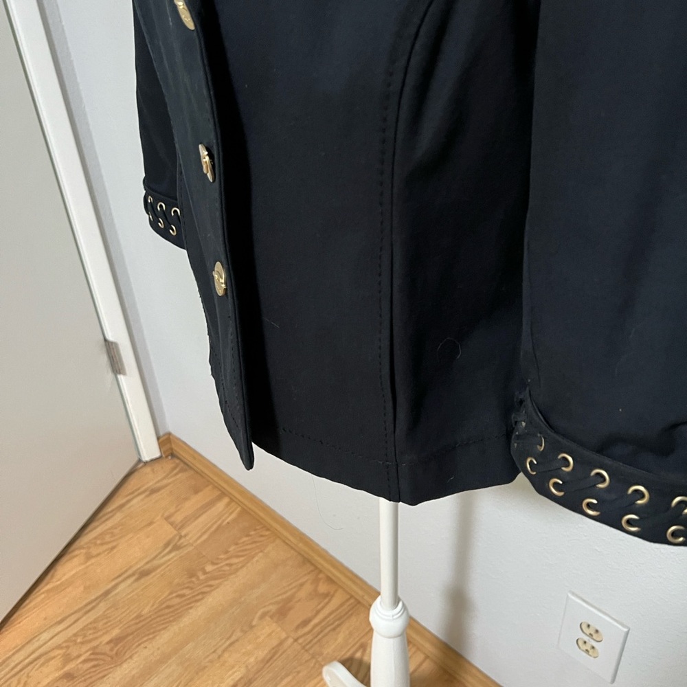 St. John Elegant Black Jacket with Gold Accents - Picture 10 of 12